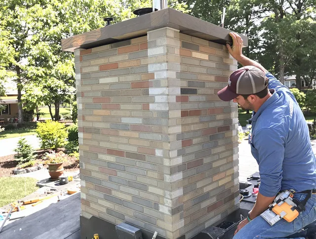 Long Beach Chimney Sweep completing a modern chimney remodel in Long Beach, CA