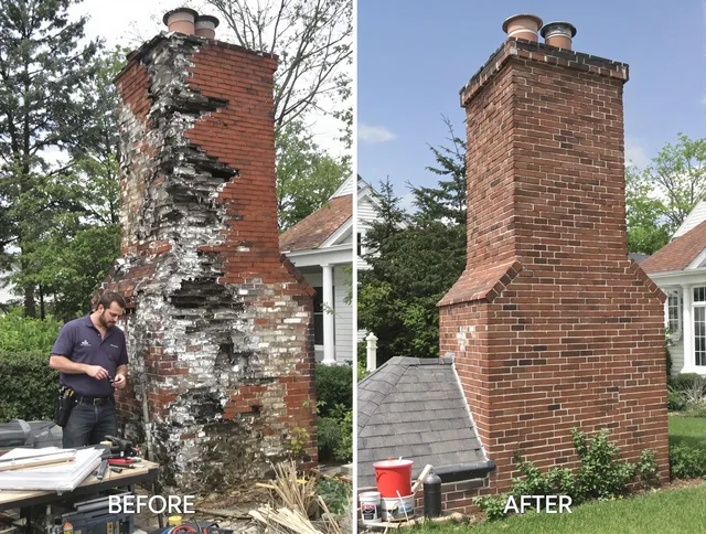 Long Beach Chimney Sweep performing a full chimney restoration in Long Beach, CA