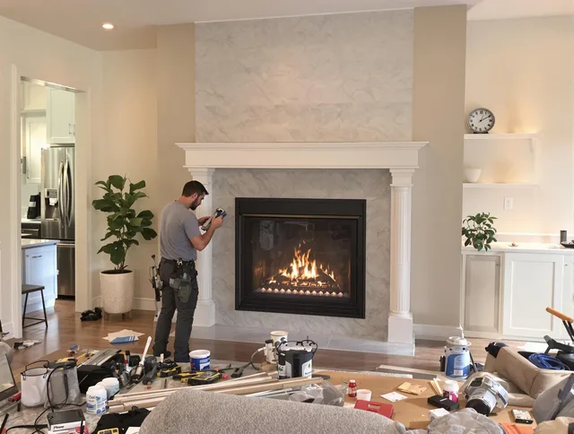 Newly installed fireplace by Long Beach Chimney Sweep in Long Beach, CA
