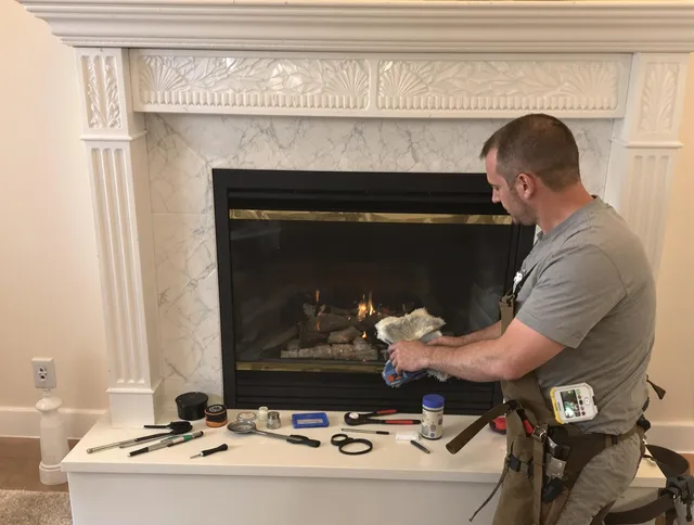 Long Beach Chimney Sweep performing fireplace maintenance in Long Beach, CA